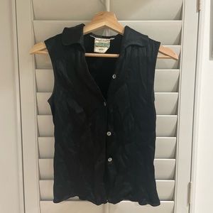 Vintage button up vest tank top